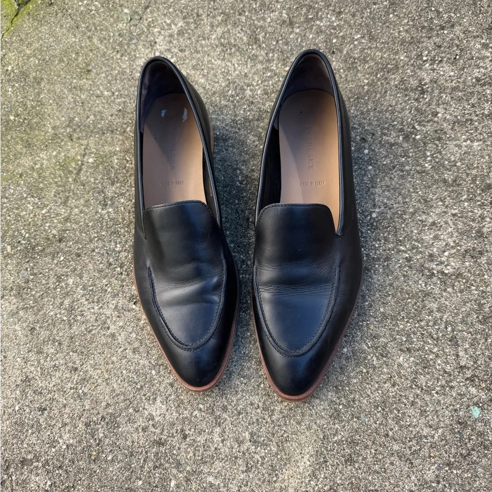 EVERLANE The Modern Loafer in Black Italian Leather Flats Slip On Size 10.5 - Picture 1 of 6
